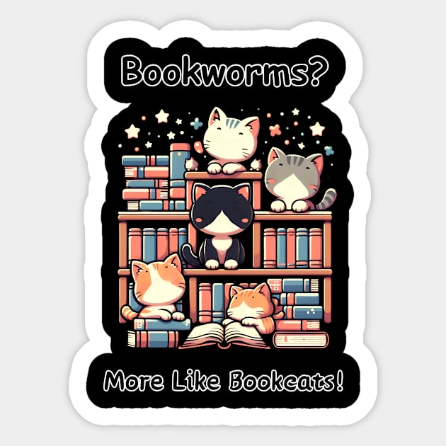 Library Kittens quote funny sayings Sticker by AlishaAycha